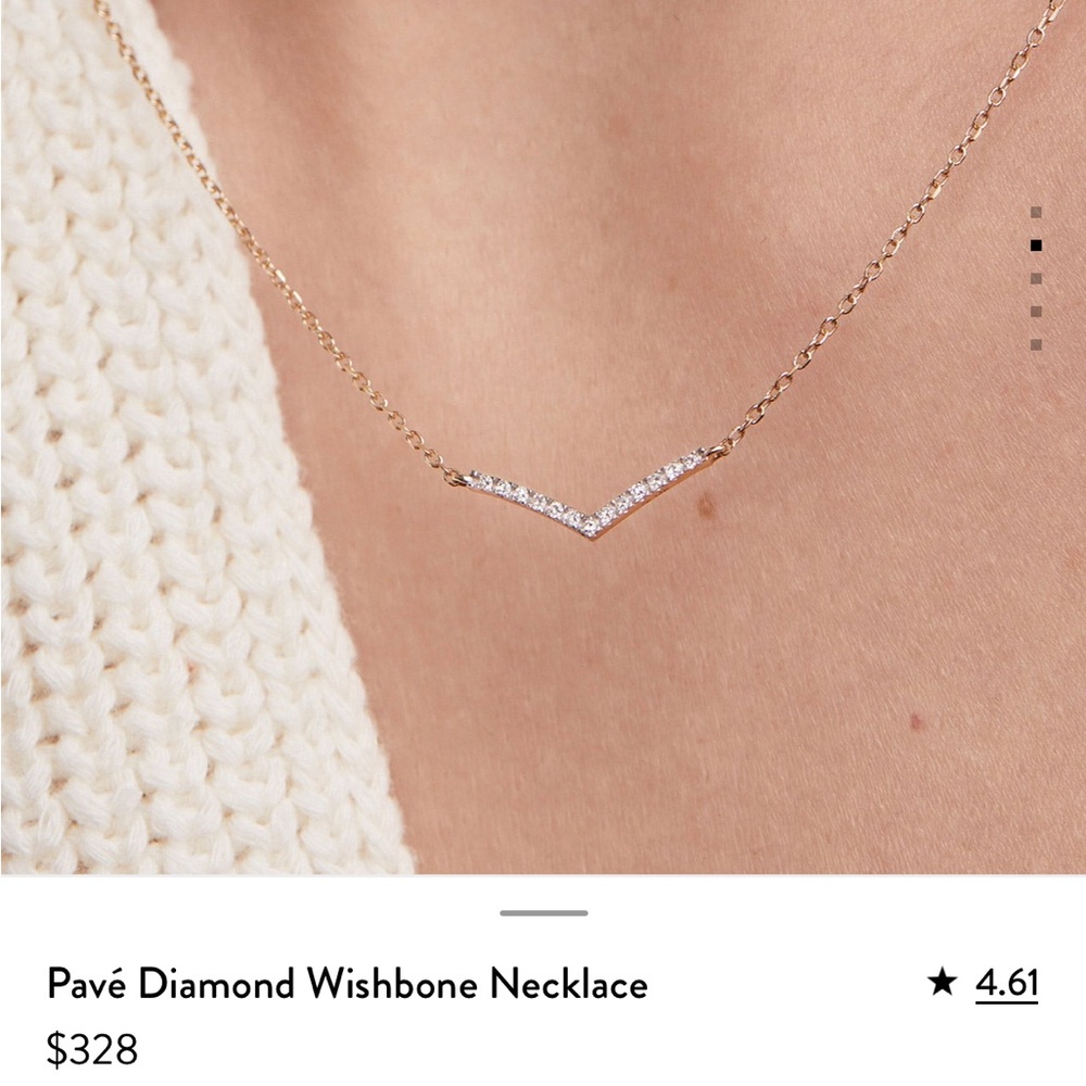 Pavé Diamond Wishbone Necklace